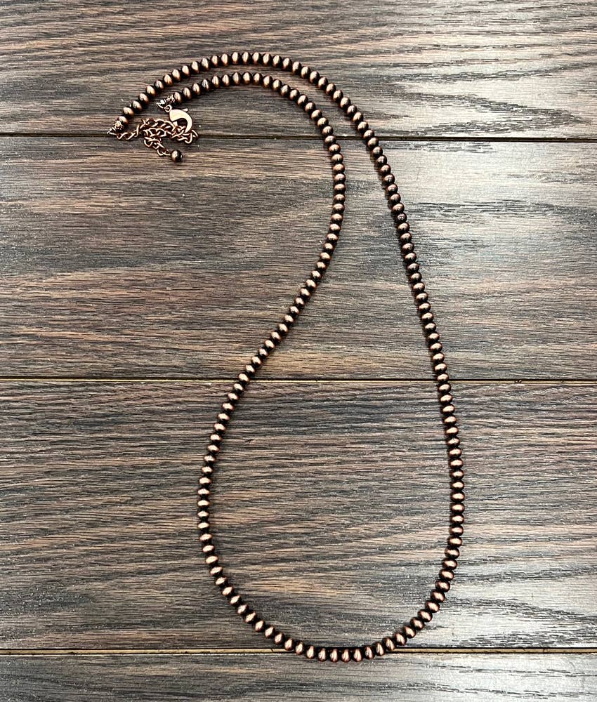 Copper-tone Bead Necklace